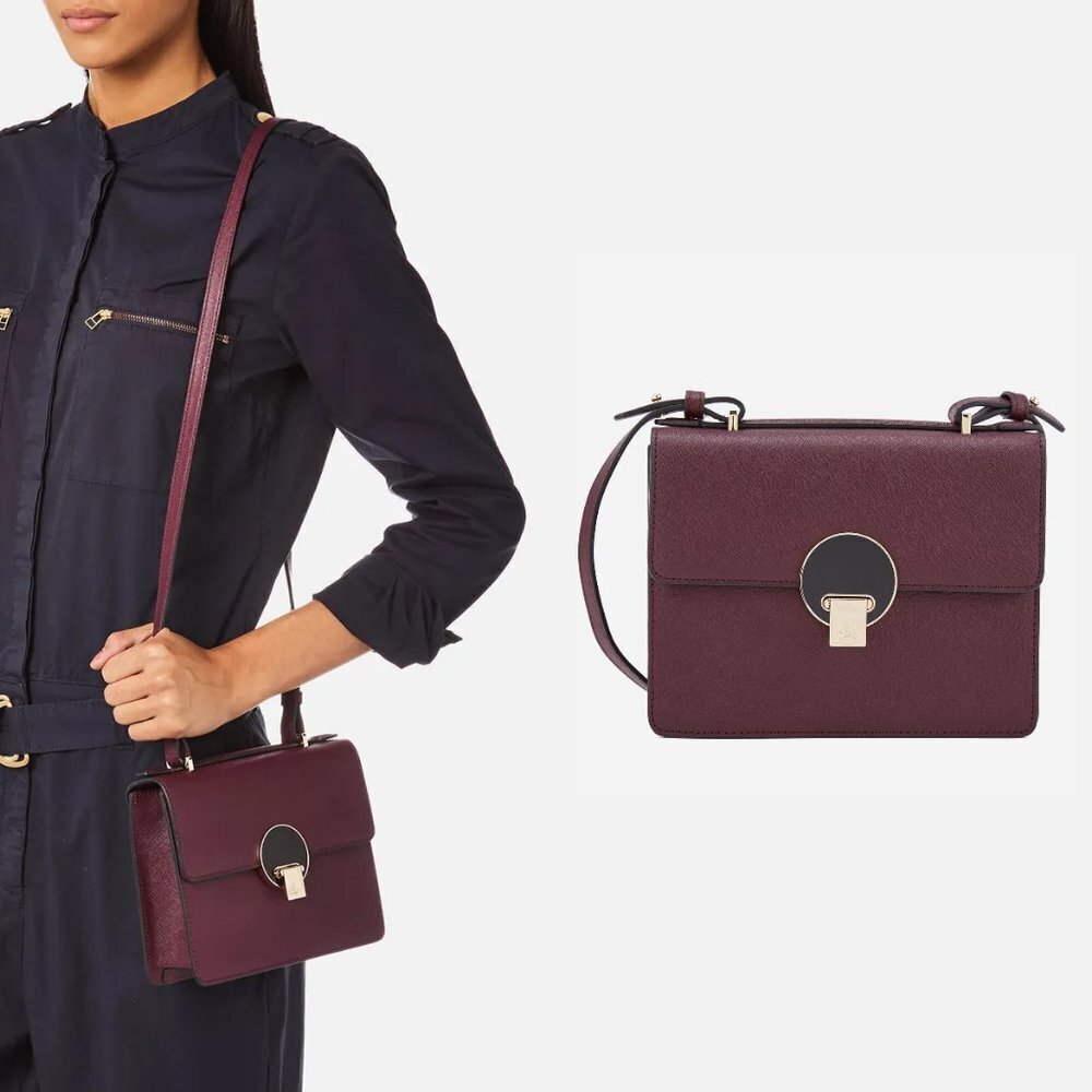 Vivienne Westwood Opio Saffiano Small Shoulder Bag in Bordeaux